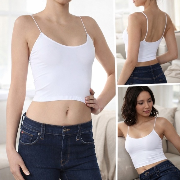 Free People Tops - Free People White Brami Tank Size XS/S NWT  Crop Cami FP Basics